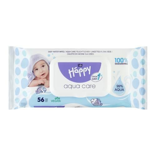 Miniaturka artykułu - Bella Baby Happy Aqua Care Chusteczki wodne dla dzieci, 56 szt.