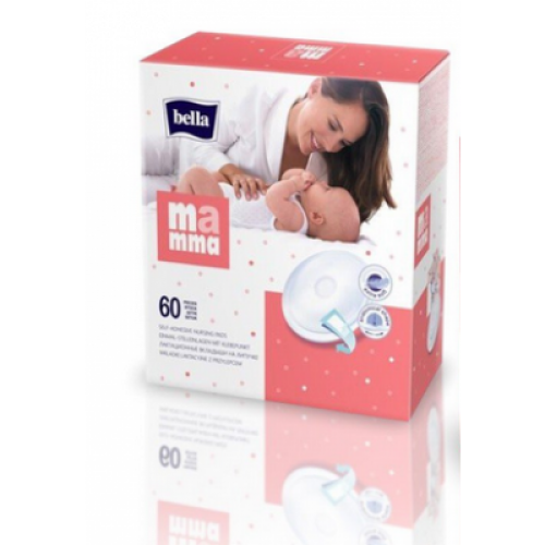 Miniaturka artykułu - BELLA MAMMA Wkładki laktacyjne z przylepcem, 60szt. USZKODZONE OPAKOWANIE KARTONOWE