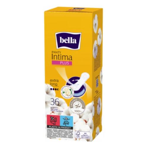 Miniaturka artykułu - BELLA PANTY Intima PLUS Ultracienkie wkładki higieniczne Extra long, 36szt.