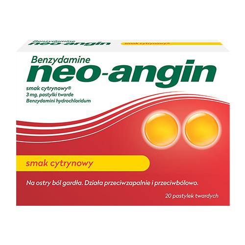 Miniaturka artykułu - Benzydamine Neo-Angin smak cytrynowy 3 mg, 20 pastylek