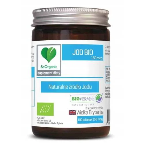 Miniaturka artykułu - BeOrganic Jod Bio 150mcg, 100 tabl.