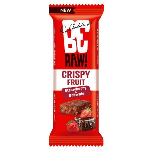 Miniaturka artykułu - BeRAW! Crispy Fruit Truskawka i Brownie Baton owocowy, 40g