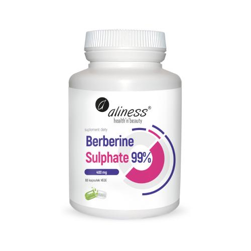 Miniaturka artykułu - ALINESS Berberine Sulphate 99% 400mg, 60 kapsułek