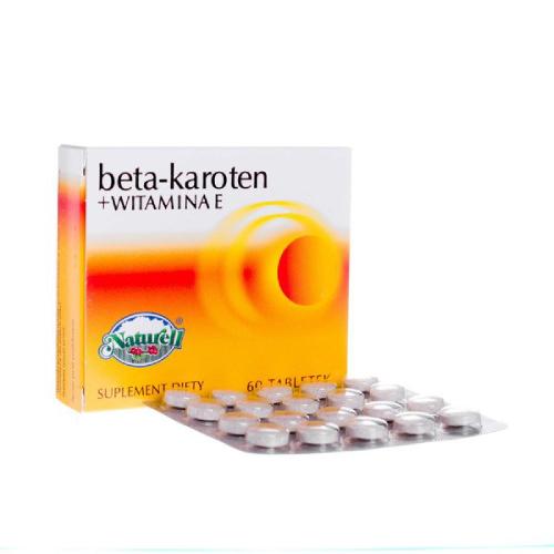 Miniaturka artykułu - NATURELL Beta Karoten + witamina E - 60 tabletek