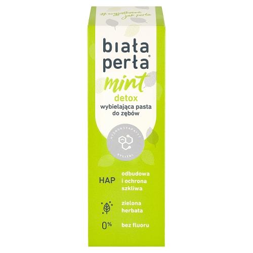 Miniaturka artykułu - Biała Perła Mint Detox Wybielająca pasta do zęb&oacute;w, 75 ml