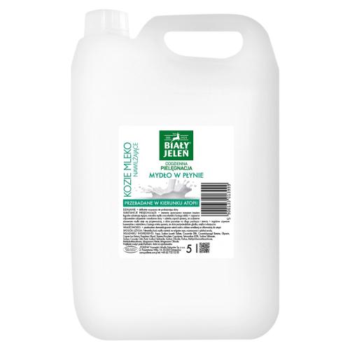 Miniaturka artykułu - BIAŁY JELEŃ Mydło w płynie Kozie Mleko, 5l