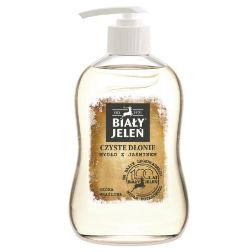 Miniaturka artykułu - Biały Jeleń Retro Mydło w płynie z jaśminem - sk&oacute;ra wrażliwa, 500ml