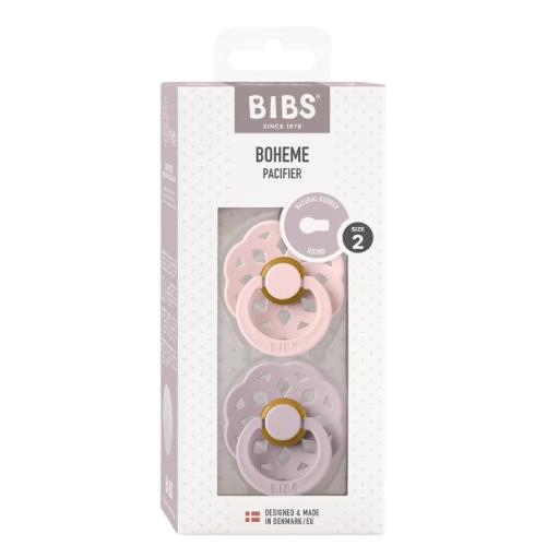 Miniaturka artykułu - BIBS Kauczukowy smoczek uspokajający Boheme blossom&Dusky lilac 6-18m, 2szt.