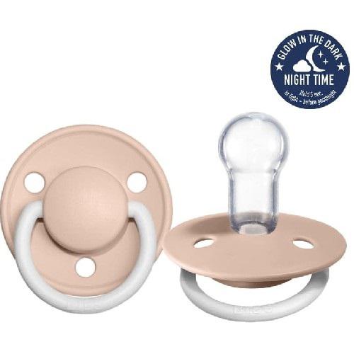 Miniaturka artykułu - BIBS smoczek uspokajający DE LUX ONE SIZE 0-36m BLUSH NIGHT, silikonowy