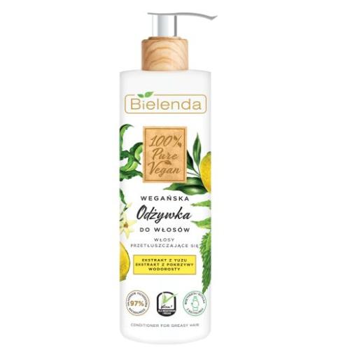 Miniaturka artykułu - BIELENDA 100% Pure Vegan Wegańska odżywka do włos&oacute;w Włosy przetłuszczające się, 250g
