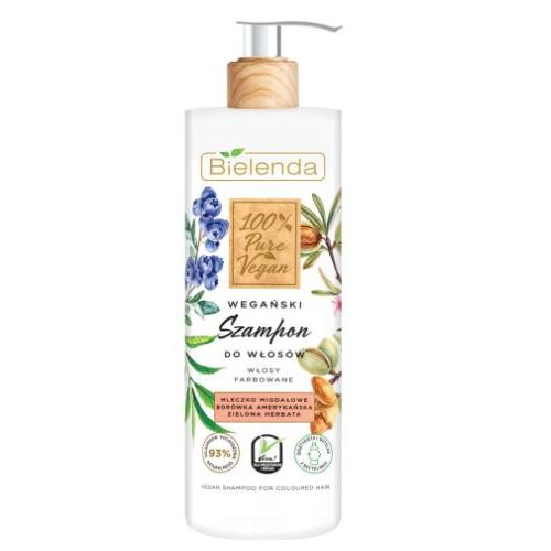 Miniaturka artykułu - BIELENDA 100% Pure Vegan Wegański Szampon do włos&oacute;w Włosy farbowane, 400g