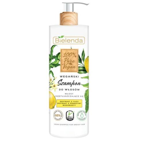 Miniaturka artykułu - BIELENDA 100% Pure Vegan Wegański szampon do włos&oacute;w Włosy przetłuszczające się, 400g