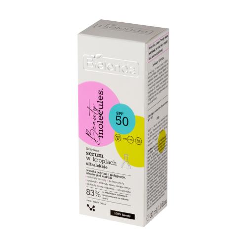Miniaturka artykułu - BIELENDA Beauty Molecules Ochronne serum w kroplach ultralekkie SPF 50, 30ml 