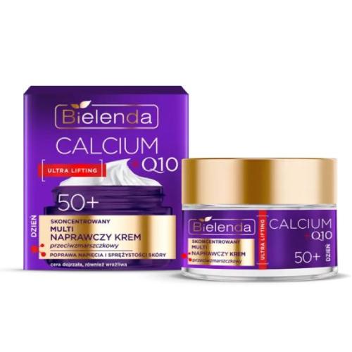 Miniaturka artykułu - BIELENDA Calcium + Q10 Skoncentrowany multi naprawczy krem przeciwzmarszczkowy na dzień 50+, 50ml