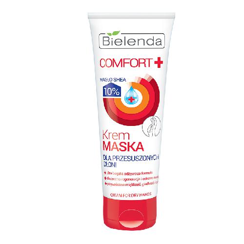 Miniaturka artykułu - Bielenda Comfort + Krem-maska dla przesuszonych dłoni 10% masło shea, 75ml
