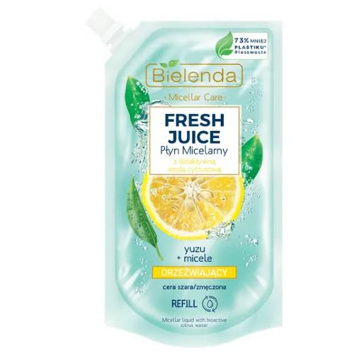 Miniaturka artykułu - BIELENDA FRESH JUICE Orzeźwiający Płyn Micelarny Yuzu Zapas, 500ml
