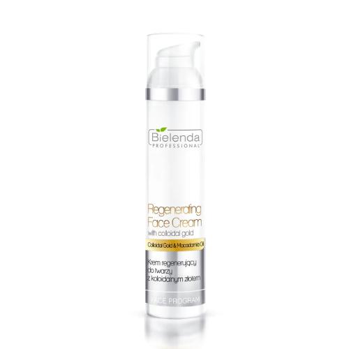 Miniaturka artykułu - BIELENDA Professional Regenerujący krem do twarzy z koloidalnym złotem, 100ml