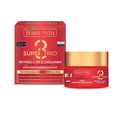 Miniaturka artykułu - BIELENDA Super Trio 50+ Krem przeciwzmarszczkowy na dzień i noc Silnie ujędrniający, 50ml