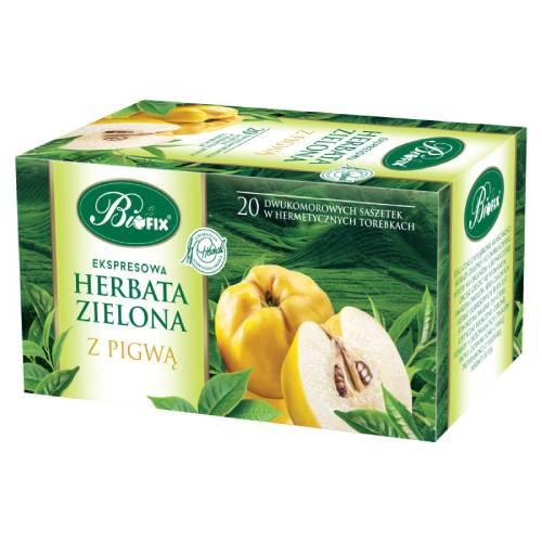 Miniaturka artykułu - BiFix Herbata zielona z pigwą, 20x2g