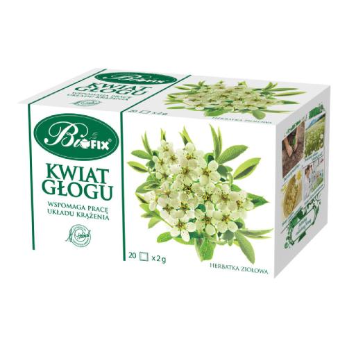 Miniaturka artykułu - BiFix Herbatka ziołowa ekspresowa Kwiat Głogu, 20 x 2g