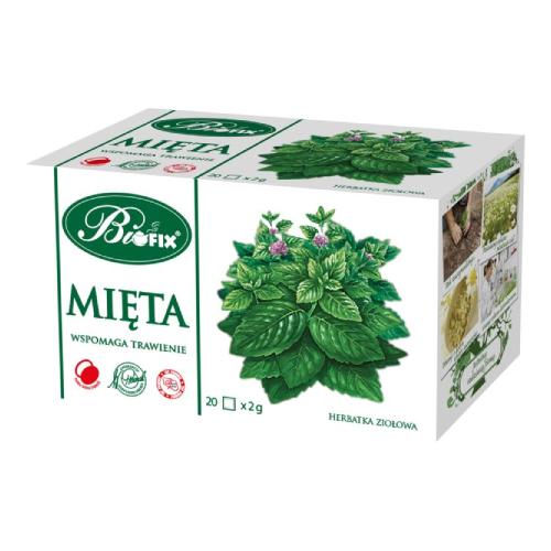 Miniaturka artykułu - BiFix Herbatka ziołowa ekspresowa Mięta, 20x2g