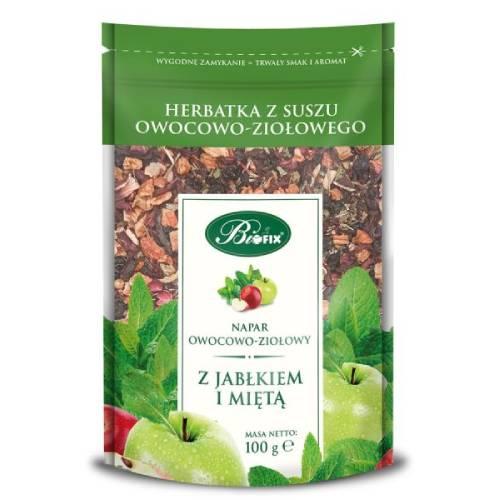 Miniaturka artykułu - BiFix Napar owocowo-ziołowy z jabłkiem i miętą, 100g