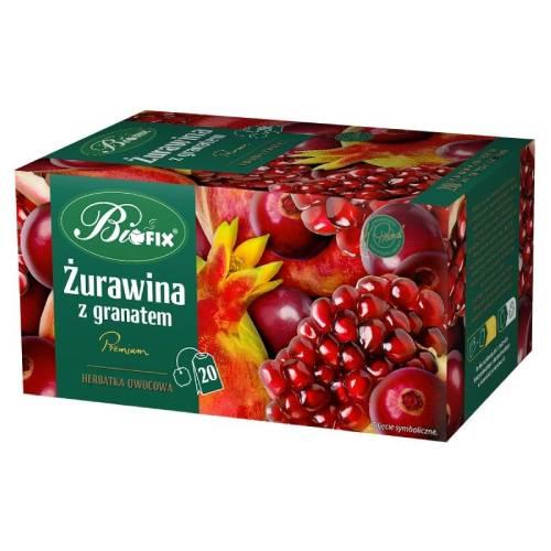 Miniaturka artykułu - BiFix Herbata owocowa Żurawina z granatem, 20x2g
