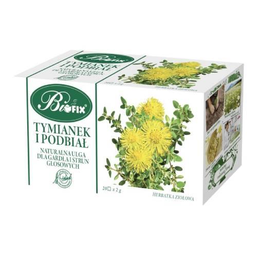 Miniaturka artykułu - BiFix Tymianek i Podbiał Herbatka ziołowa, 20 sasz x 2 g
