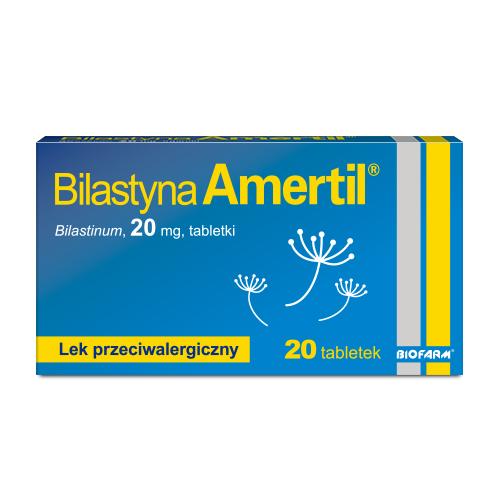 Miniaturka artykułu - Bilastyna Amertil 20 mg, 20 tabletek - lek przeciwalergiczny
