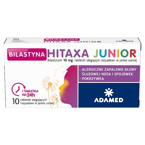 Miniaturka artykułu - Bilastyna Hitaxa Junior 10 mg, 10 tabletek ulegających rozpadowi w jamie ustnej