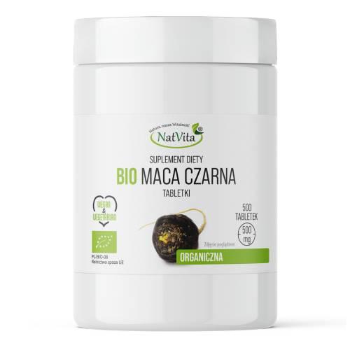Miniaturka artykułu - NatVita Bio Maca Czarna 500 mg, 500 tabl.