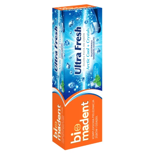 Miniaturka artykułu - Bio Madent Żelowa pasta do zęb&oacute;w Ultra Fresh Arctic Cool + Crystals, 75 ml