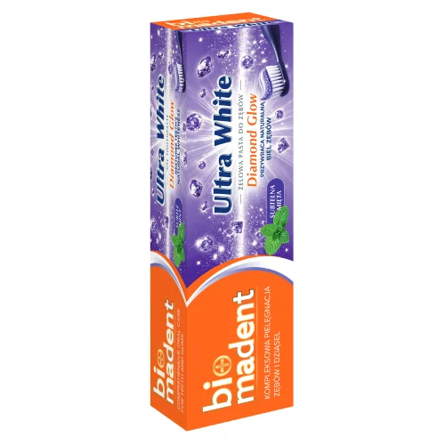 Miniaturka artykułu - Bio Madent Żelowa pasta do zęb&oacute;w Ultra White Diamond Glow, 75 ml
