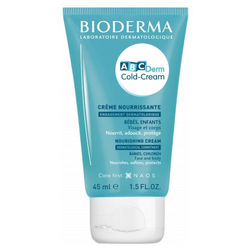 Miniaturka artykułu - Bioderma ABCDerm Cold Cream - Ochronny krem natłuszczający dla dzieci i niemowląt, do twarzy i ciała, 45ml