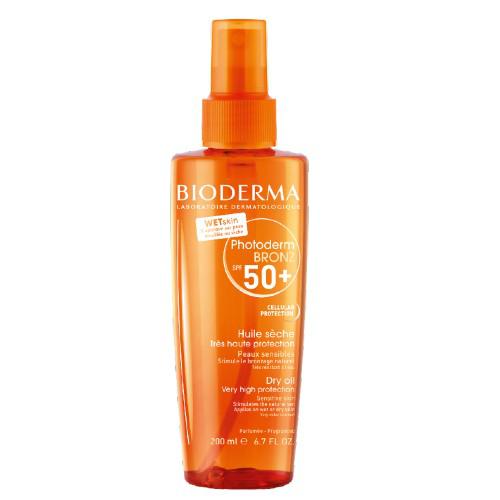 Miniaturka artykułu - BIODERMA PHOTODERM BRONZ HUILE S&Egrave;CHE SPF50+ Ochronny olejek, 200ml