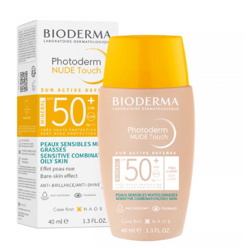 Miniaturka artykułu - BIODERMA Photoderm NUDE Touch Mineral SPF 50+ bardzo jasny