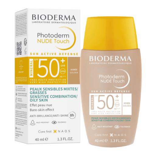 Miniaturka artykułu - BIODERMA Photoderm NUDE Touch Mineral SPF 50+ ciemny, 40ml