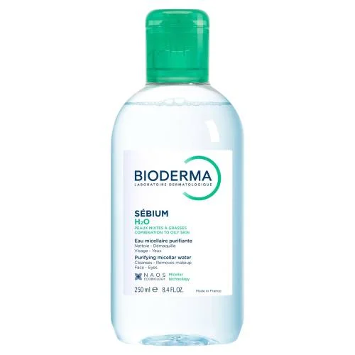 Miniaturka artykułu - Bioderma Sebium H2O Płyn micelarny do demakijażu do sk&oacute;ry tłustej, 250ml