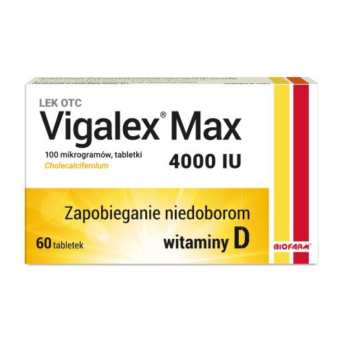 Miniaturka artykułu - BIOFARM Vigalex Max 4000 j.m., 60 tabletek USZKODZONE OPAKOWANIE
