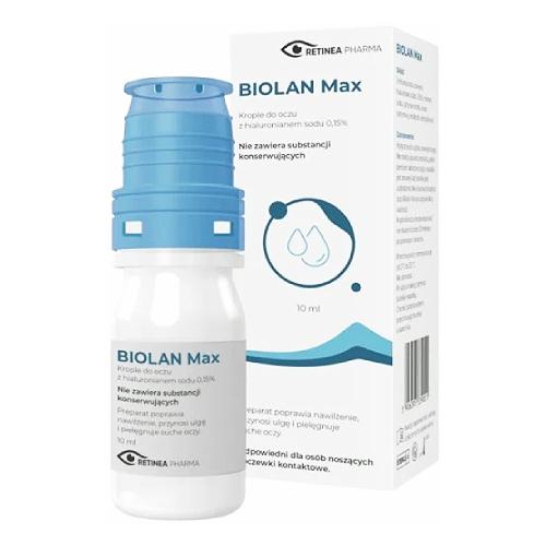 Miniaturka artykułu - Biolan Max krople do oczu, roztwór 0,15% - 10ml