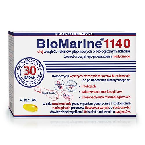 Miniaturka artykułu - BioMarine 1140 olej z wątroby rekin&oacute;w głębinowych, 60 kaps.