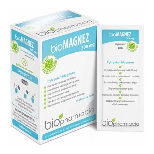 Biopharmacia bioMagnez 300 mg w saszetkach, 30 szt. USZKODZONE TEKTUROWE OPAKOWANIE