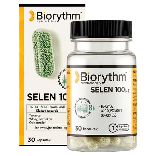 Miniaturka artykułu - Biorythm Selen 100ug, 30kaps.