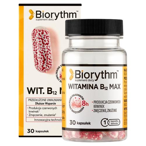 Miniaturka artykułu - Biorythm Witamina B12 Max, 30kaps.