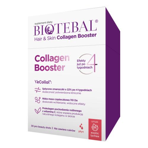 Miniaturka artykułu - Biotebal Hair & Skin Collagen Booster o smaku liczi, 30 sasz.