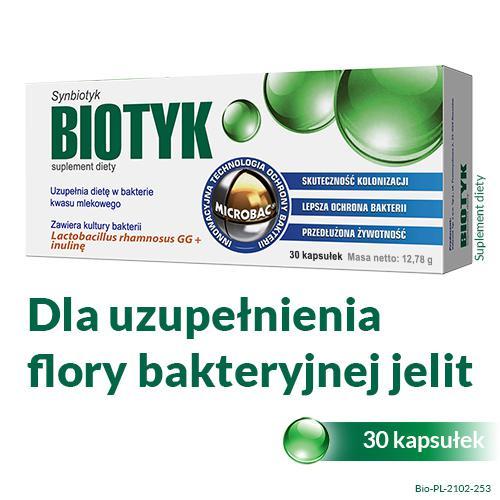 Miniaturka artykułu - Biotyk 400mg - 30 kapsułek BRAK  TEKTUROWEGO OPAKOWANIA