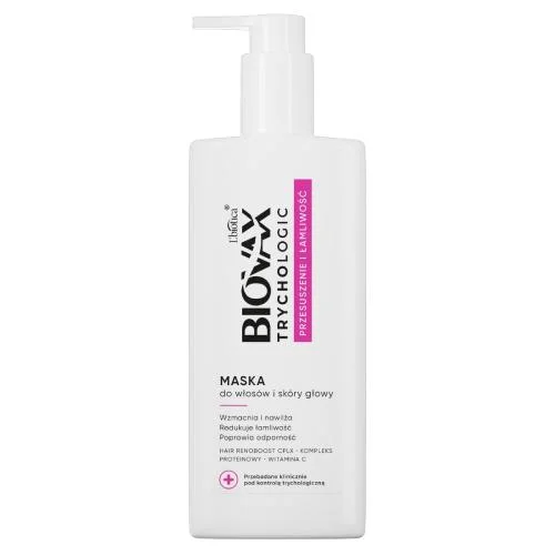 Miniaturka artykułu - BIOVAX Trychologic Przesuszenie i Łamliwość Maska do włos&oacute;w i sk&oacute;ry głowy, 200ml KR&Oacute;TKA DATA 31.12.2026