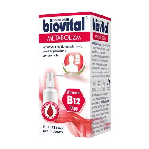 Miniaturka artykułu - Biovital Metabolizm aerozol doustny z witaminą B12, 15ml KR&Oacute;TKA DATA 28.10.2026
