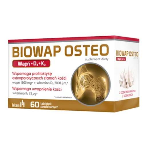Miniaturka artykułu - Biowap Osteo D3 + K2 - 60 tabletek