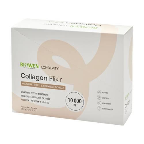Miniaturka artykułu - Biowen Collagen Elixir 10000 mg, 30 sasz. USZKODZONE TEKTUROWE OPAKOWANIE